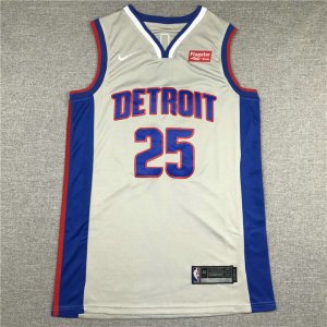 Maillot de Basket #25 Rose Detroit Pistons Gris Brodé